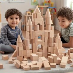 100Pcs Solid Wood Building Block Set